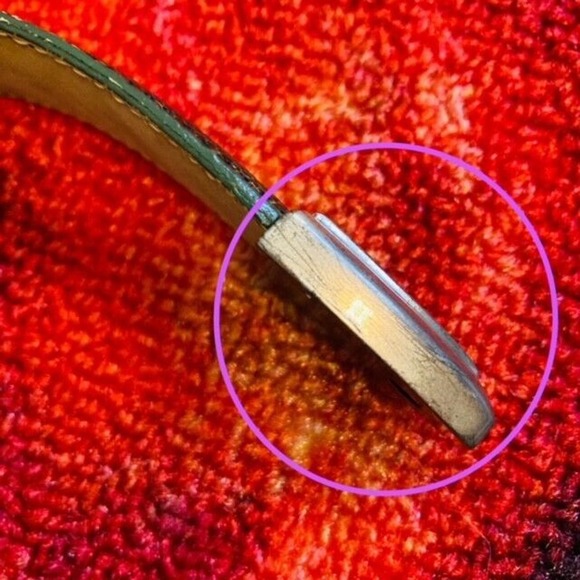 Brighton Womens Large Vintage Brown Green Leather Faux Lizard Skin Embossed Belt - Picture 13 of 13